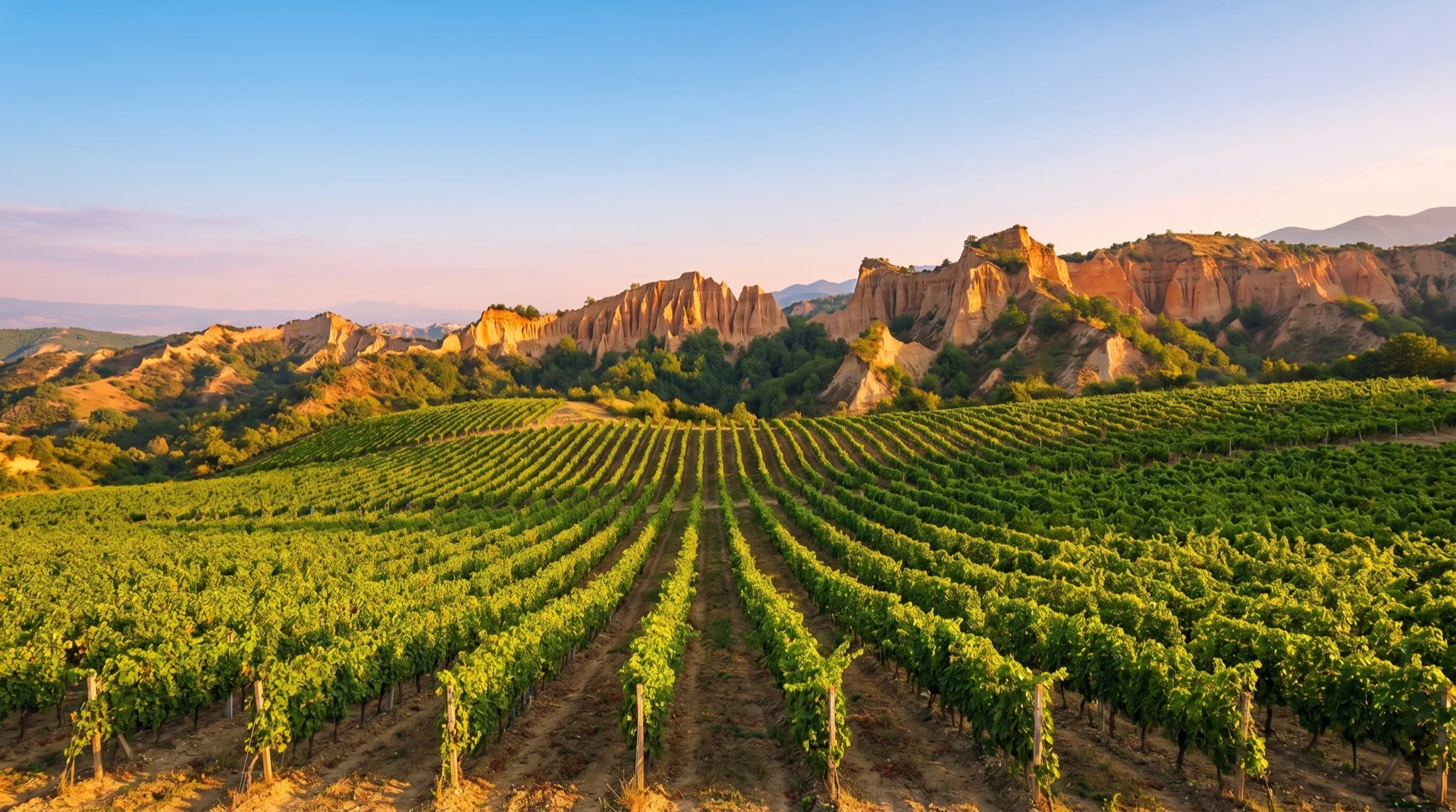 Vineyard at golden hour