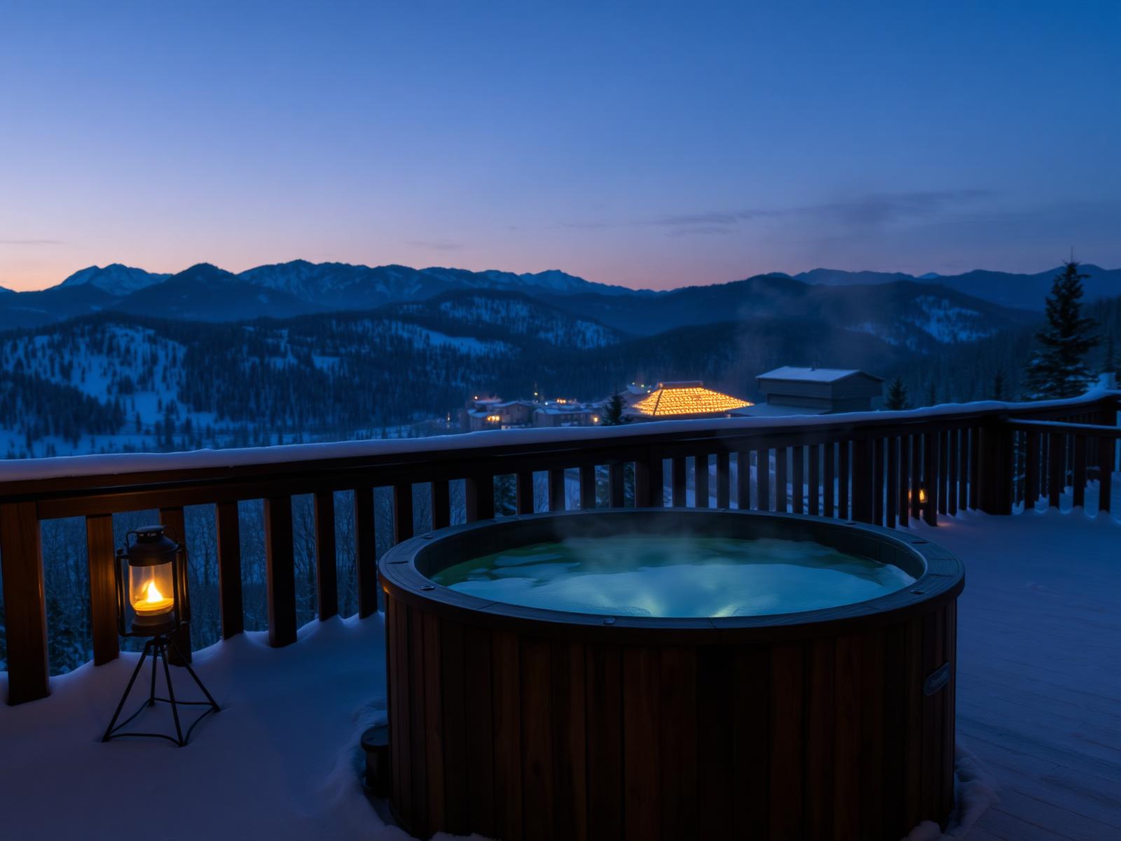 Hot tubs under stars