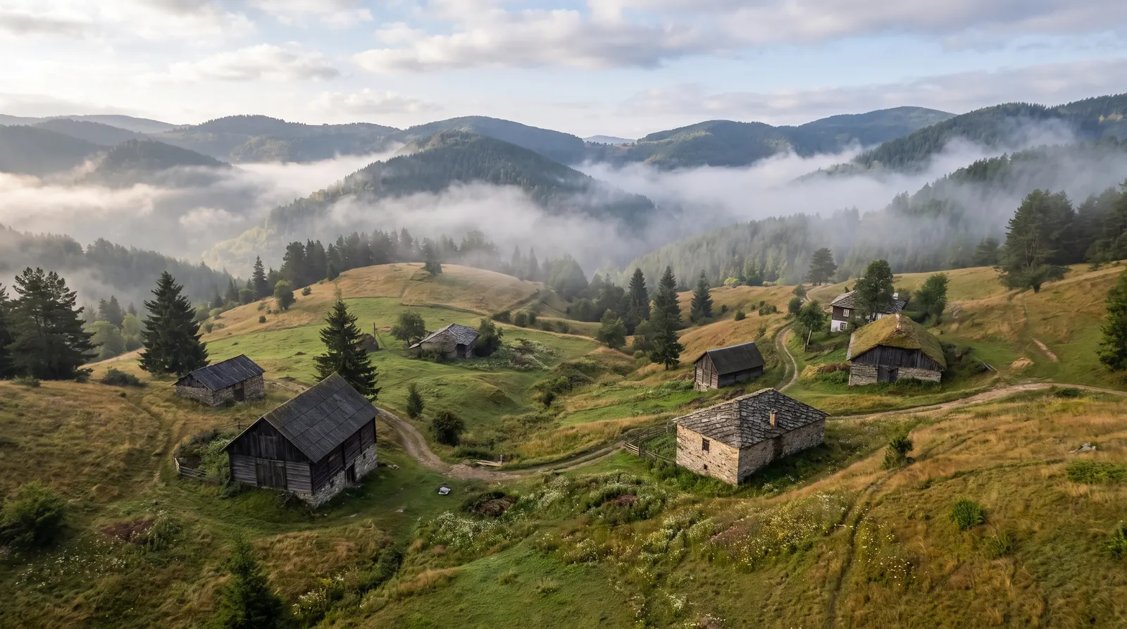 Gela village meadows and Rhodope panoramas